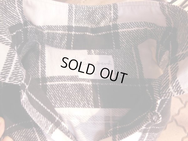 画像8: 1950'S COOPERS WHITE X BLACK PLAID PRINTED FLANNEL SHIRT SZ/L 
