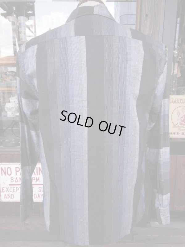 画像5: 1950'S RUGBY ITALIAN COLLAR COTTONSILK STRIPE BORDER SHIRT SZ/M