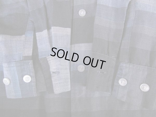 画像6: 1950'S RUGBY ITALIAN COLLAR COTTONSILK STRIPE BORDER SHIRT SZ/M