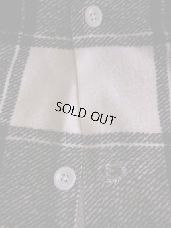 画像6: 1950'S COOPERS WHITE X BLACK PLAID PRINTED FLANNEL SHIRT SZ/L 