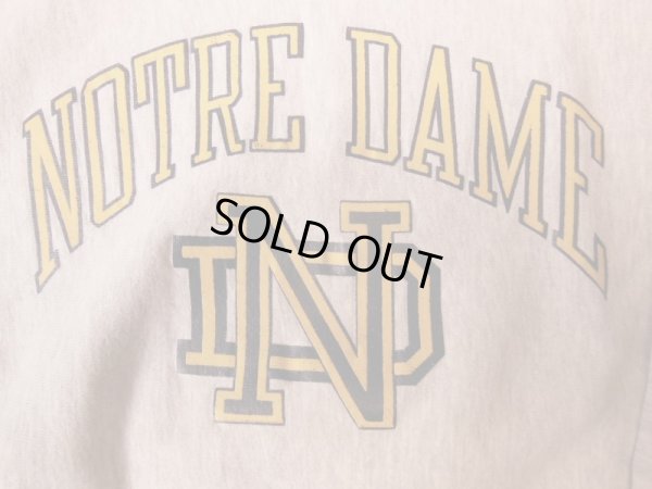 画像10: 80S CHAMPIONリバースウィーブスウェット/OXグレー/NOTRE DAM/L