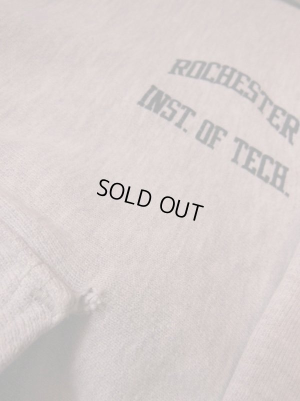 画像7: 80S CHAMPIONリバースウィーブスウェット/OXグレー/ROCHESTER INST.OF TECH/S