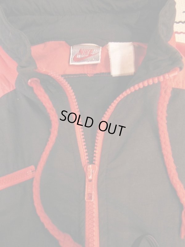 画像8: 90SオールドNIKE FLIGHTナイキフライト赤黒ナイロンジャケット/S