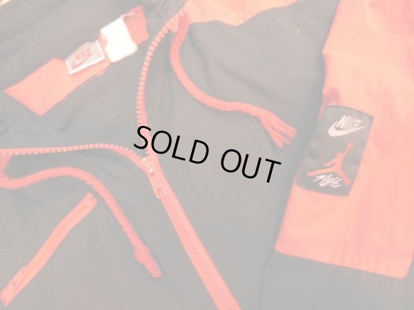 画像9: 90SオールドNIKE FLIGHTナイキフライト赤黒ナイロンジャケット/S