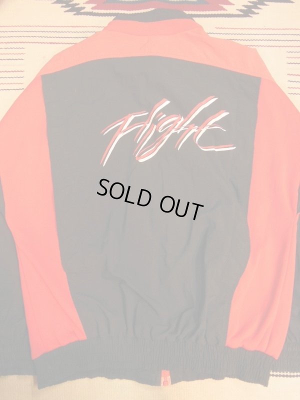 画像7: 90SオールドNIKE FLIGHTナイキフライト赤黒ナイロンジャケット/S