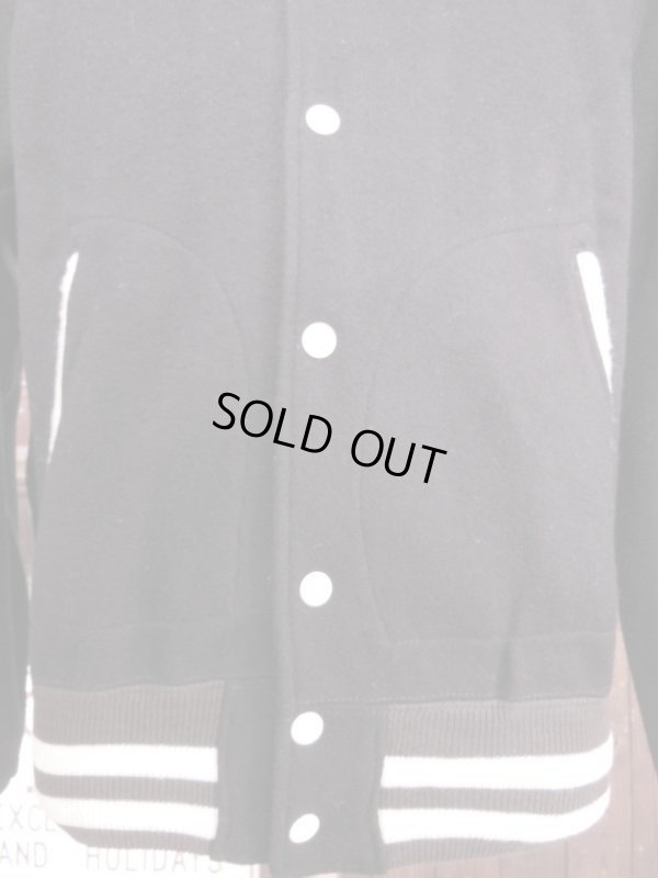 画像11: 1950'S DEADSTOCK EMPIRE BLACK WOOL LETTERMAN JACKET/40