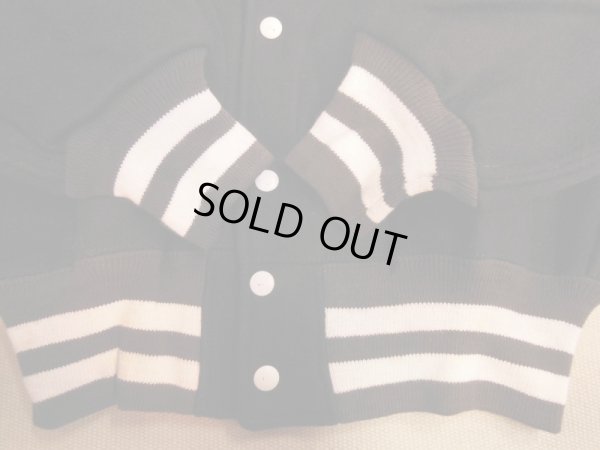 画像17: 1950'S DEADSTOCK EMPIRE BLACK WOOL LETTERMAN JACKET/40