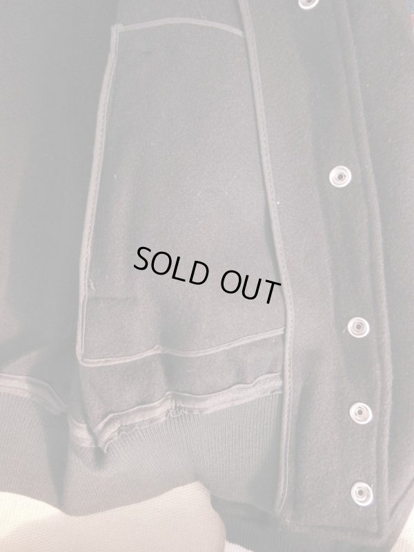 画像16: 1950'S DEADSTOCK EMPIRE BLACK WOOL LETTERMAN JACKET/38 