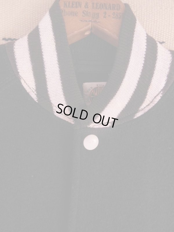 画像6: 1950'S DEADSTOCK EMPIRE BLACK WOOL LETTERMAN JACKET/40