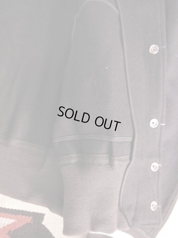 画像15: 1950'S DEADSTOCK EMPIRE BLACK WOOL LETTERMAN JACKET/40