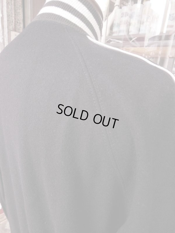 画像16: 1950'S DEADSTOCK EMPIRE BLACK WOOL LETTERMAN JACKET/40