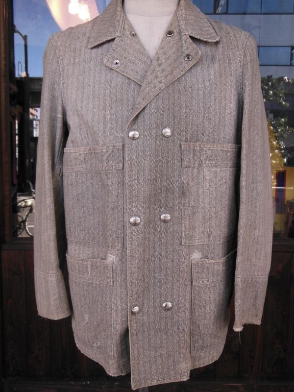 画像5: 1930'S〜 W BUTTONS FRONT HBT PRINT DUCK COVERALL