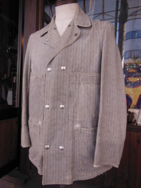 画像6: 1930'S〜 W BUTTONS FRONT HBT PRINT DUCK COVERALL