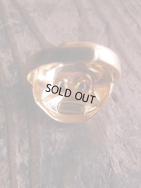 画像4: DEADSTOCK OLD TOY SKULL RING GREEN EYES 