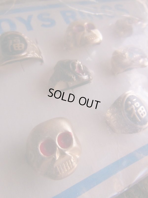 画像4: 1960'S〜DEADSTOCK 8 PARTY FAVORS BOYS RINGS 