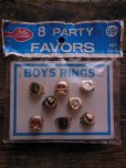 画像1: 1960'S〜DEADSTOCK 8 PARTY FAVORS BOYS RINGS  (1)