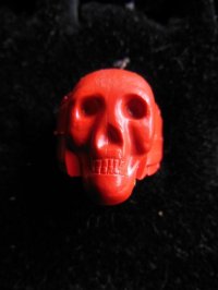 1960'S〜 DEADSTOCK RED SKULL PLASTIC TOY RING