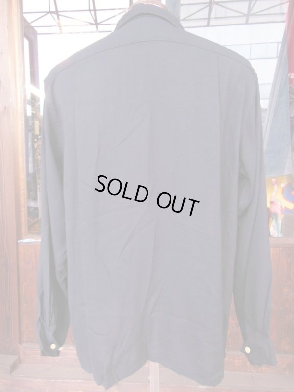 画像6: 1950'S CAMPUS TWO TONE PANEL BLACK X YELLOW R'N'R RAYON SHIRT SZ/L