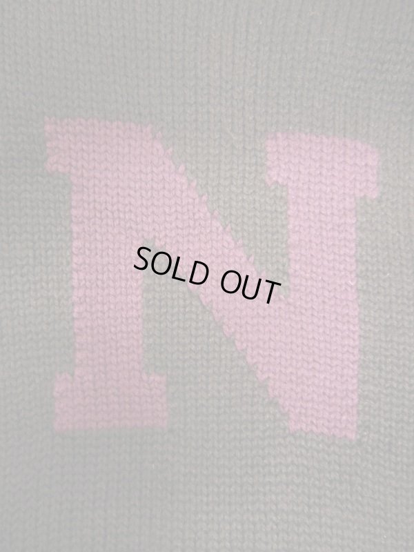 画像7: 1940'S UNKNOWN N LETTERED BLACK LETTERMAN SWEATER