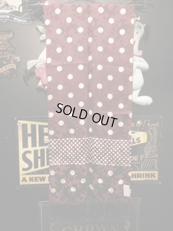 画像3: 1940'S〜 VINTAGE RAYON SCARF/BURGANDY/POLKADOT