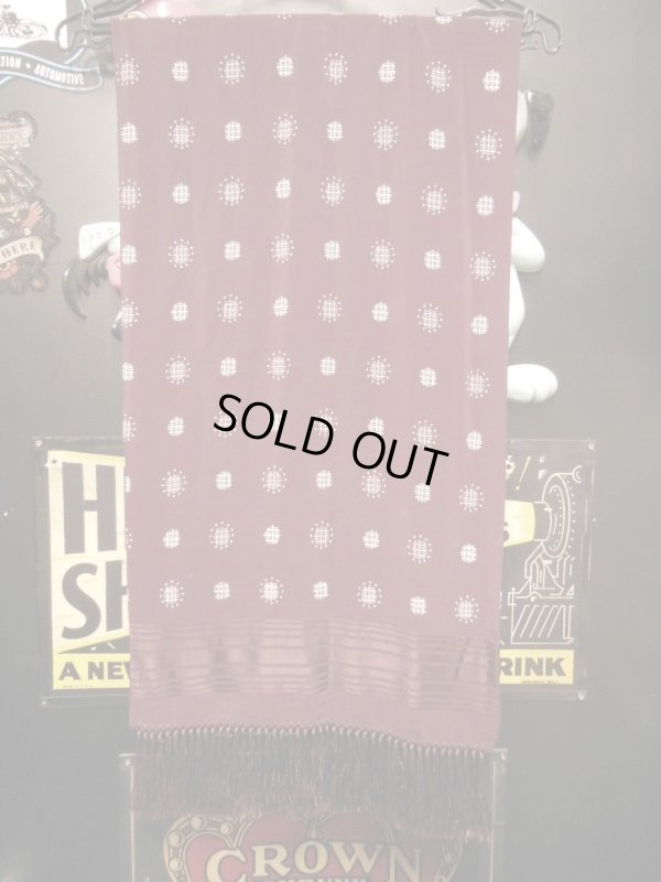 画像3: 1940'S〜 VINTAGE RAYON SCARF/BURGANDY/ATOMIC PATERN