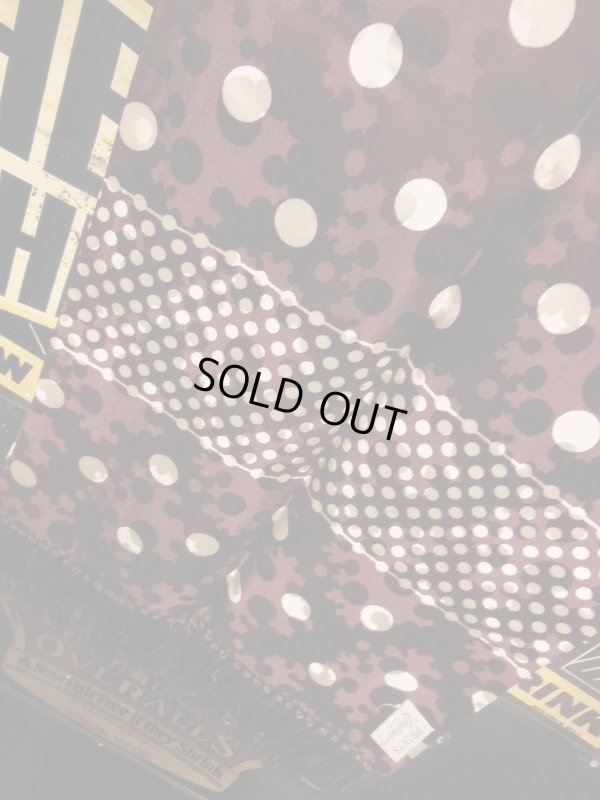 画像4: 1940'S〜 VINTAGE RAYON SCARF/BURGANDY/POLKADOT