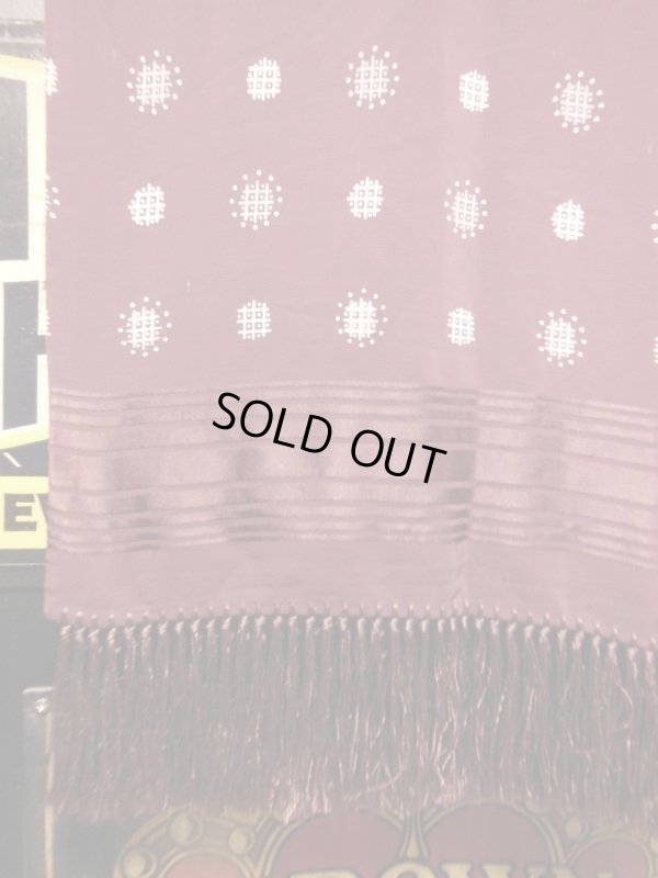 画像4: 1940'S〜 VINTAGE RAYON SCARF/BURGANDY/ATOMIC PATERN