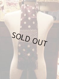 1940'S〜 VINTAGE RAYON SCARF/BURGANDY/POLKADOT