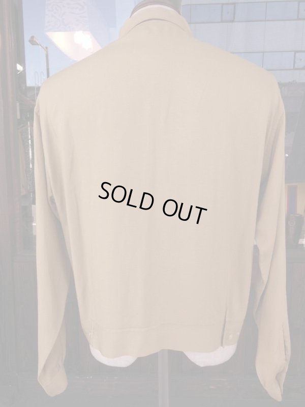 画像3: 1950'S CLUBMAN LEOPARD FAKE FUR PANEL RAYON SHIRTJAC SZ/M