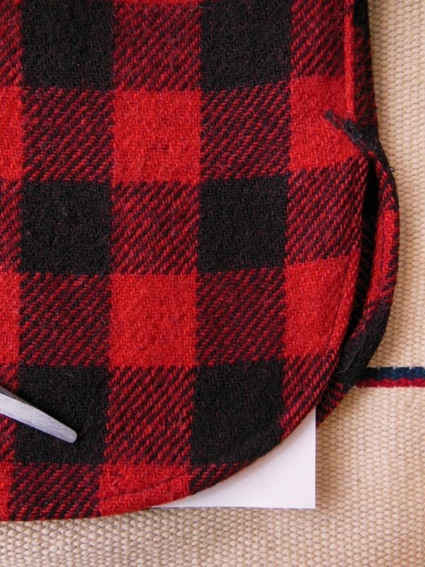 画像12: 1930'S BUCK SKEIN REDXBLACK  PLAID WOOL HALF ZIP PULL OVERSHIRT  SZ/14H