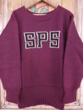 1940'S UNKNOWN SPS LETTERED BURGANDY LETTERMAN SWEATER