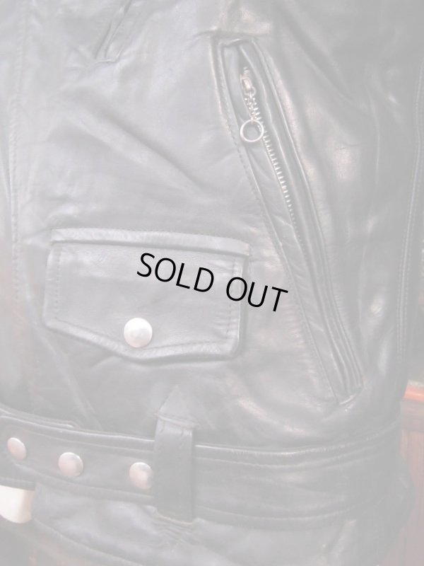 画像13: 1950'S EDGO STEERHIDE W MOTORCYCLE JACKET SZ/40