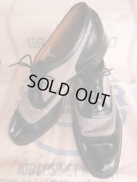 1950'S NUNN BUSH TWO TONE NYLON MESH WING TIP SHOES 10-1/2D 