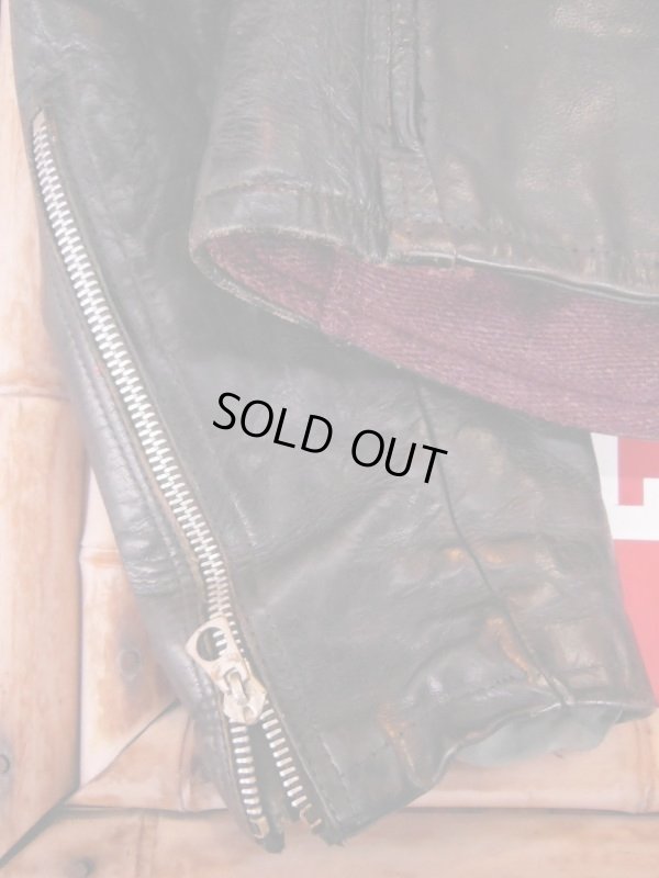 画像18: 1950'S UNKNOWN HORSEHIDE W MOTORCYCLE JACKET SZ/42