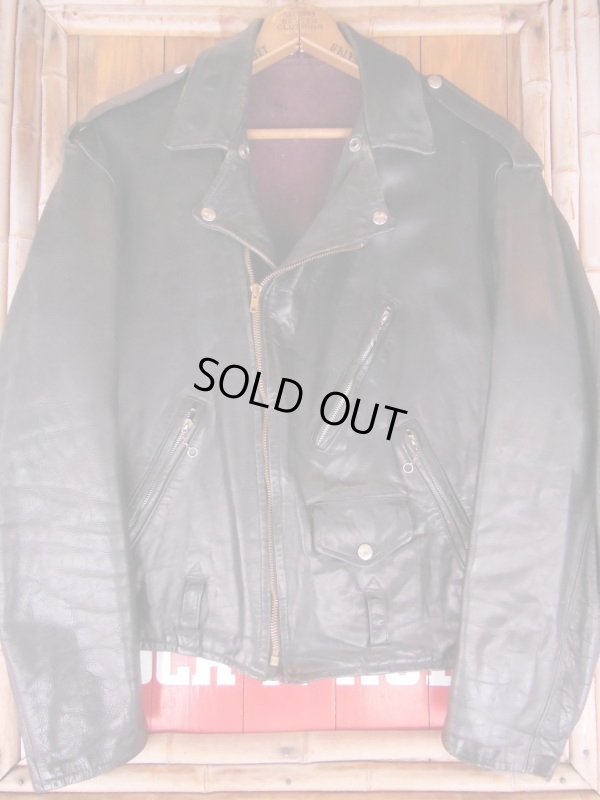 画像4: 1950'S UNKNOWN HORSEHIDE W MOTORCYCLE JACKET SZ/42