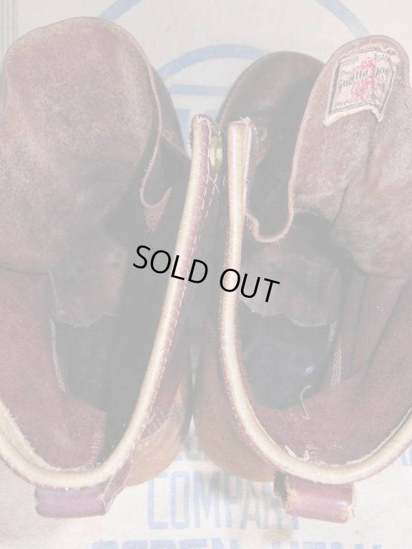 画像13: 1950'S THE GORILLA SHOE LACE TO TOE TWO TONE WORK BOOTS SZ/9EEE