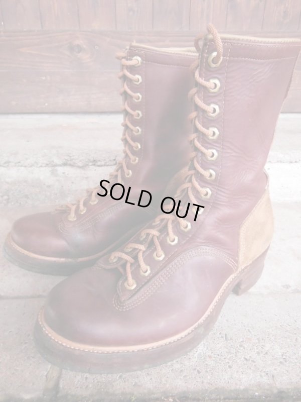 画像6: 1950'S THE GORILLA SHOE LACE TO TOE TWO TONE WORK BOOTS SZ/9EEE