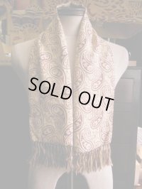 1940'S〜 VINTAGE PILGRIM RAYON SCARF/CREAM/PAISLEY PATERN