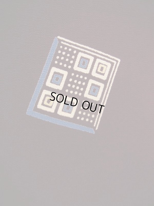 画像6: 1940'S〜 VINTAGE RAYON SCARF/BURGUNDY/ART DECO QUBE PATERN