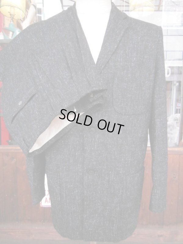 画像3: 1950'S GLENSHORE BLACK FLECK WOOL SUIT SZ/38/31X30