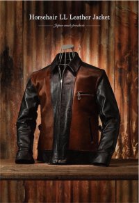 Attractions　Lot.377 HORSEHAIR LL LEATHER JACKET BLACK-BROWN