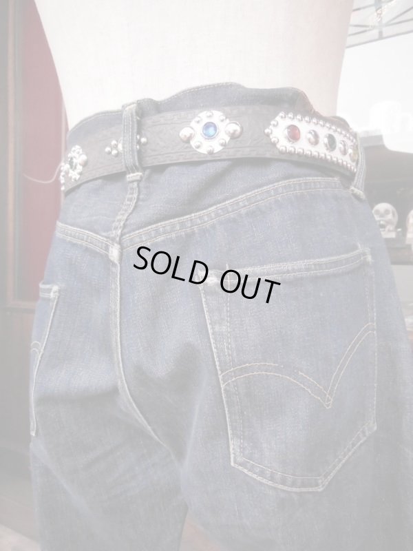 画像17: RAWHIDE STUDDED & JEWELED BELT LOT-412/ 1-1/2"[38MM] ブルース・スプリングスティーンBorn In The USAベルト