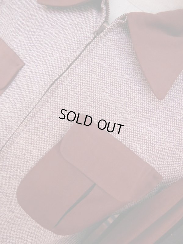 画像5: 1950'S NATIONAL TWO TONE PANEL TWEED X GABERDINE JKT　SZ/38