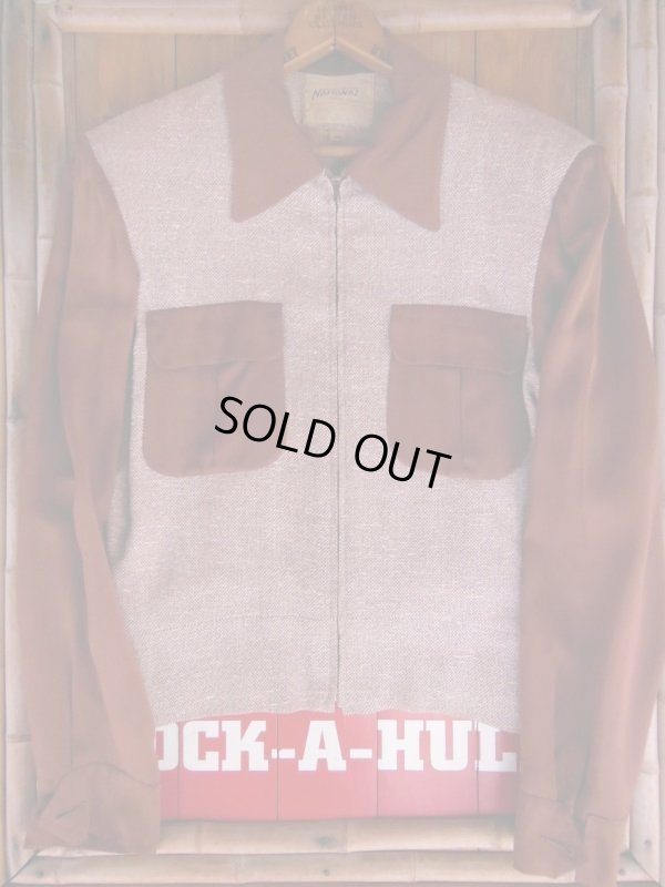 画像6: 1950'S NATIONAL TWO TONE PANEL TWEED X GABERDINE JKT　SZ/38