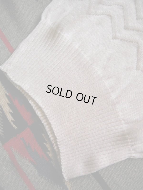 画像7: 1950'S UNKNOWN WHITE X BLUE BORDER SUMMER KNIT/MEDIUM 