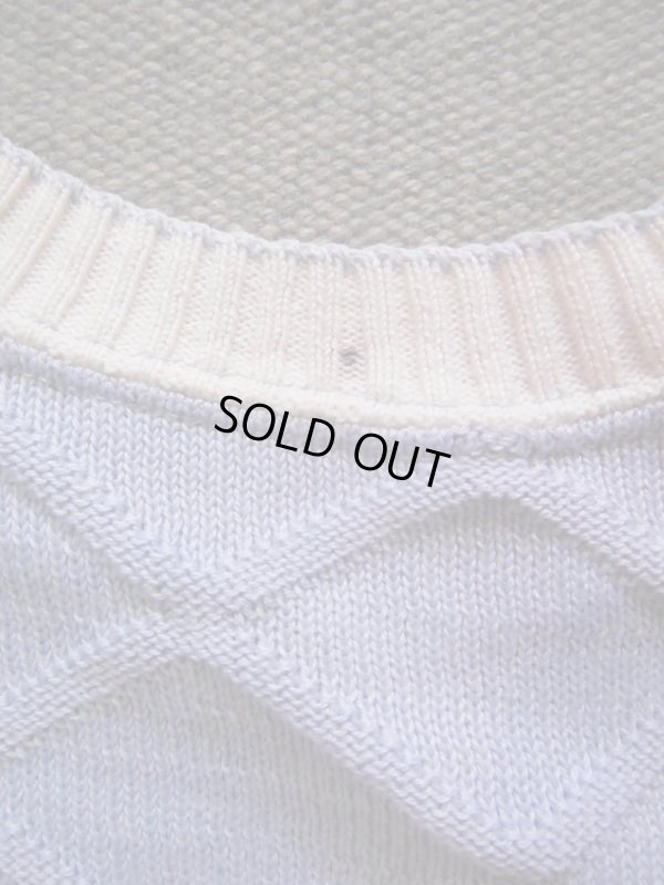 画像4: 1950'S UNKNOWN WHITE X BLUE BORDER SUMMER KNIT/MEDIUM 