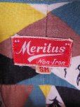 画像4: 1950'S MERITUS RESORT PRINTED HARLEQUIN RAYON SHIRT SZ/SM