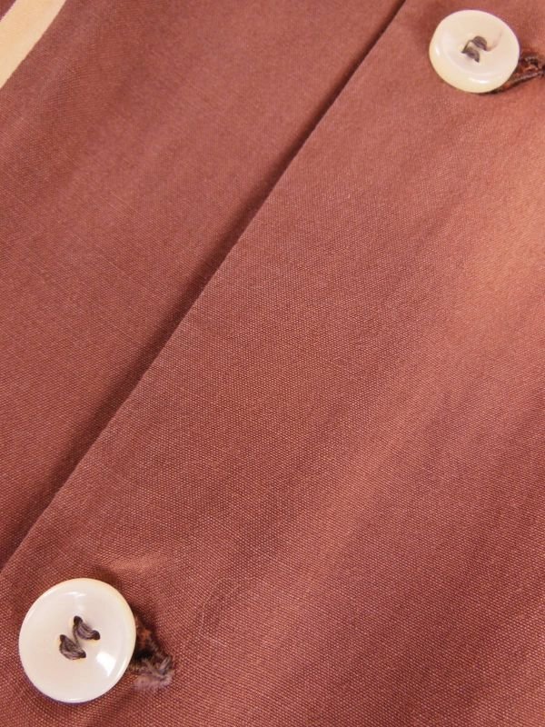 画像11: 1940'S AIRMAN BROWN X MASTARD BODER RAYON SHIRT SZ/M