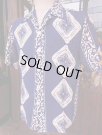 1950'S McGREGOR BORDER PRINTED RAYON SHIRT SZ/ML