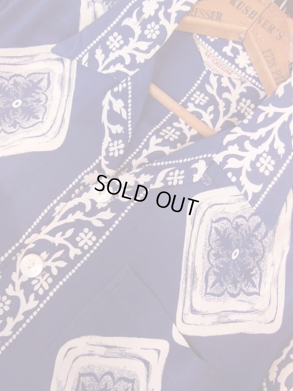 画像5: 1950'S McGREGOR BORDER PRINTED RAYON SHIRT SZ/ML